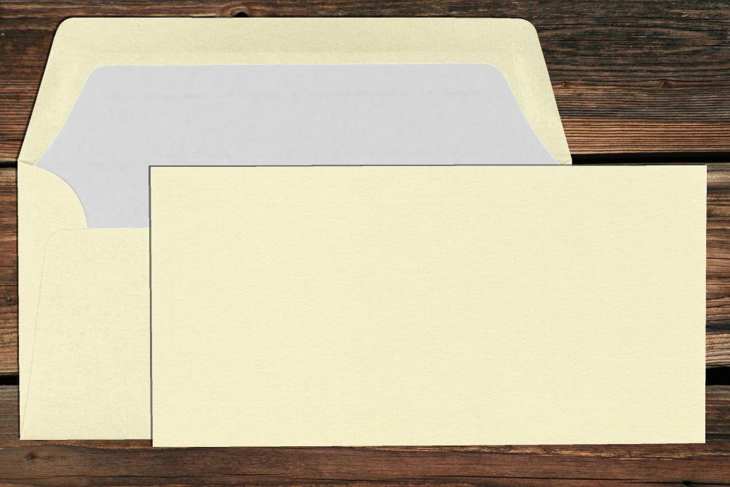 Briefhüllen mit Seidenfutter DL 110x220 mm Nassklebend Chamois gerippt 100 g/qm